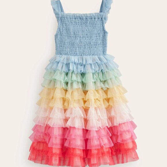 NWT Mini Boden Rainbow Skirt Tulle Dress - Picture 1 of 5